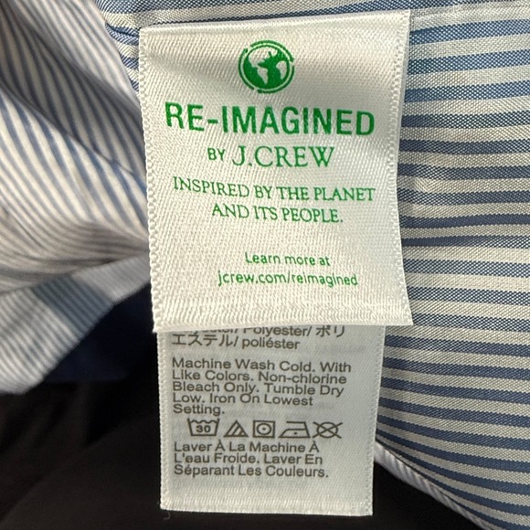 J Crew Women's Double Breasted Belted Trench Coat Navy Blue 100% Cotton Size 16 - Picture 6 of 9